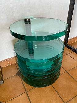 Table basse dalles de verre à restaurer