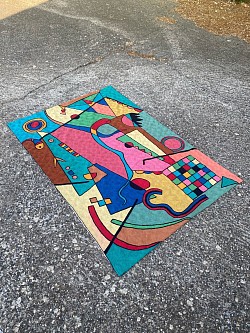 Grande tapisserie murale moderniste 1960