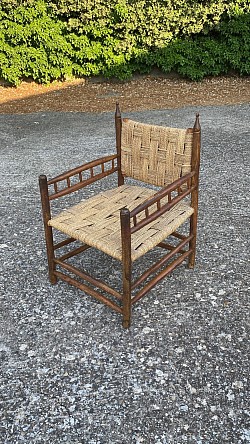 Fauteuil bois et corde 1950