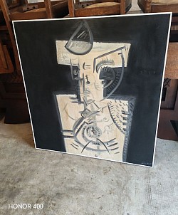 Huile sur toile abstraite signature