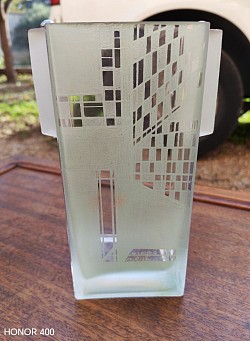 Anatole riecke vase moderniste verre gravé