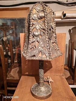 Alfred louis daguet lampe metal plaqué sur ame bois