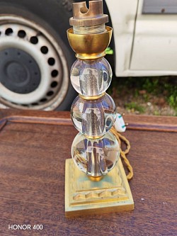 Lampe bronze et verre 1930