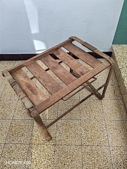 Jacques adnet table basse bois et corde