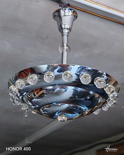Lustre moderniste métal et verre 1930