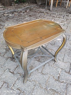 Arts and crafts table laiton et m&eacute;tal argent&eacute;