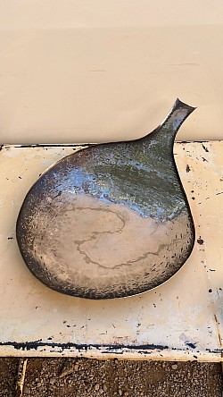 Coupe forme libre dinanderie métal argenté